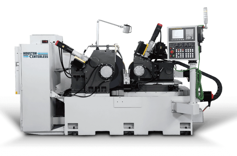 Centerless grinding machine in operation
